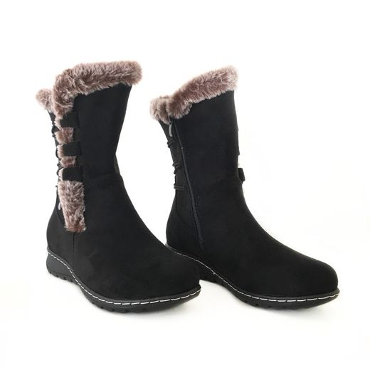 Botas Skinny Forradas Con Pelo Negro