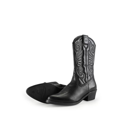 Botte Campero effet cuir noir