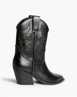 Botín Cowboy Negro con Bordado marca Corina REF. M6760