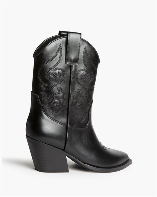 Botín Cowboy Negro con Bordado marca Corina REF. M6760