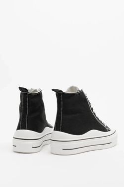 Botín de Lona Tipo Converse Negro