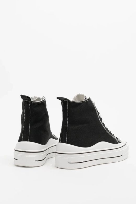 Botín de Lona Tipo Converse Negro