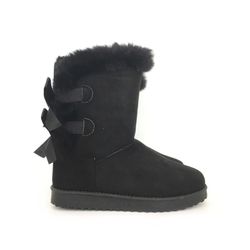 Botín Forrado Con Lazos Negro