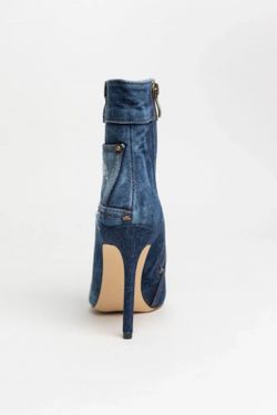 Botín Jeans Con Tacón Fino