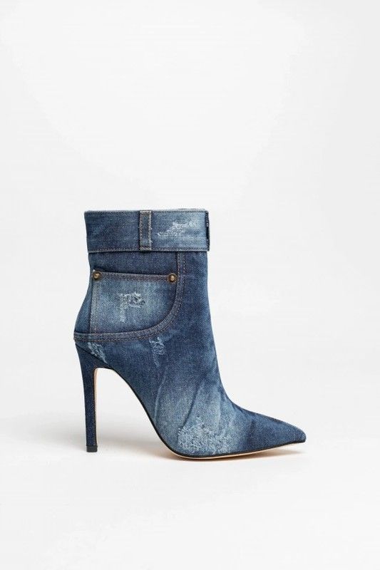 Botín Jeans Con Tacón Fino — Zapatos Calzados Germans