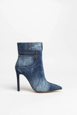 Botín Jeans Con Tacón Fino