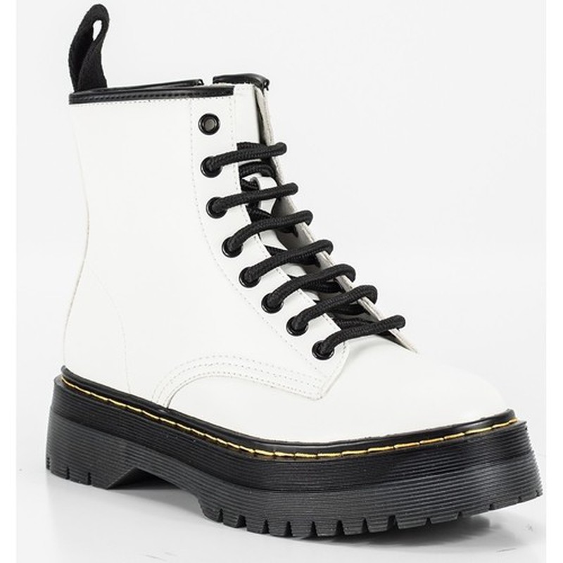Repetirse invierno hilo Botín Militar Blanco Plataforma marca Corina REF 2265 — Zapatos Calzados  Germans