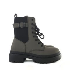 Botines Acordonados Verde Kaki