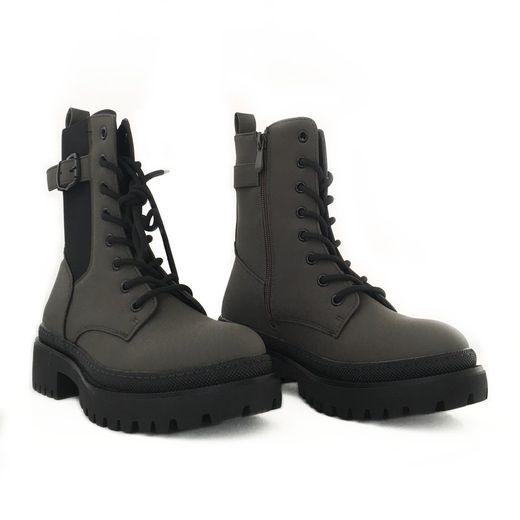 Botines Acordonados Verde Kaki