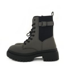 Botines Acordonados Verde Kaki