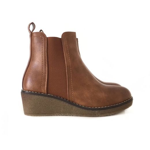 Botines Con Cuña Camel
