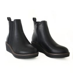 Botines Con Cuña Negro