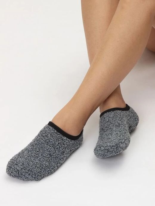 Calcetines Cortos Forrados Antideslizante Gris