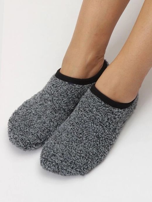 Calcetines Cortos Forrados Antideslizante Gris