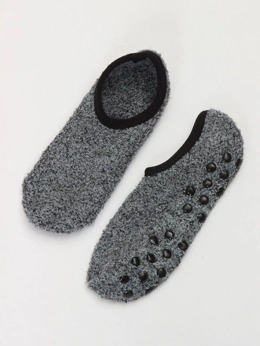 Calcetines Cortos Forrados Antideslizante Gris