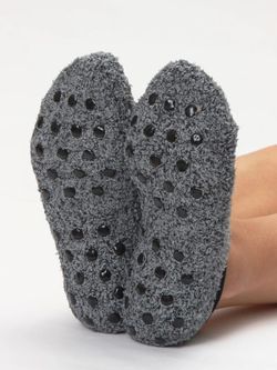 Calcetines Cortos Forrados Antideslizante Gris