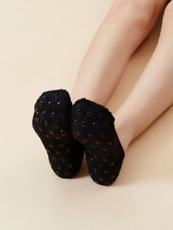 Chaussettes Courtes Doublées Antidérapantes Noir
