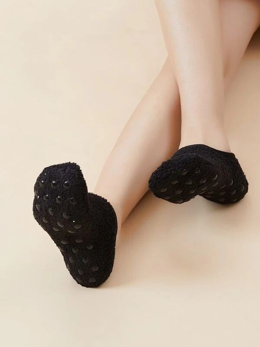 Chaussettes Courtes Doublées Antidérapantes Noir