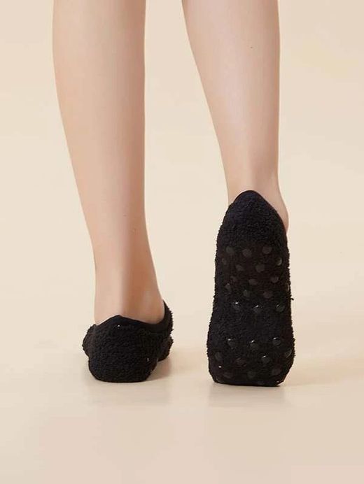 Chaussettes Courtes Doublées Antidérapantes Noir