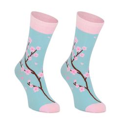 Calcetines Largos De Algodón Con Dibujo De Flores