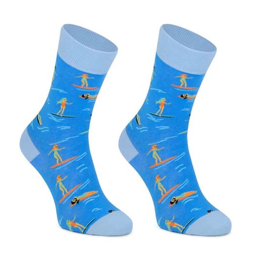 Calcetines Largos De Algodón Con Dibujo De Surf