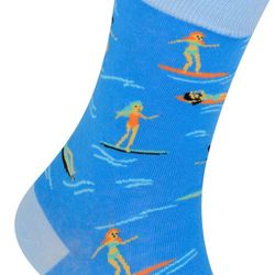 Calcetines Largos De Algodón Con Dibujo De Surf