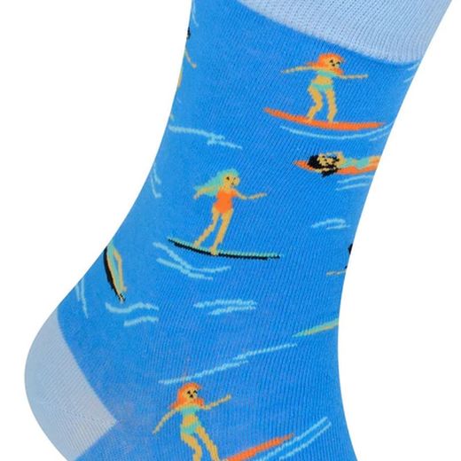 Calcetines Largos De Algodón Con Dibujo De Surf