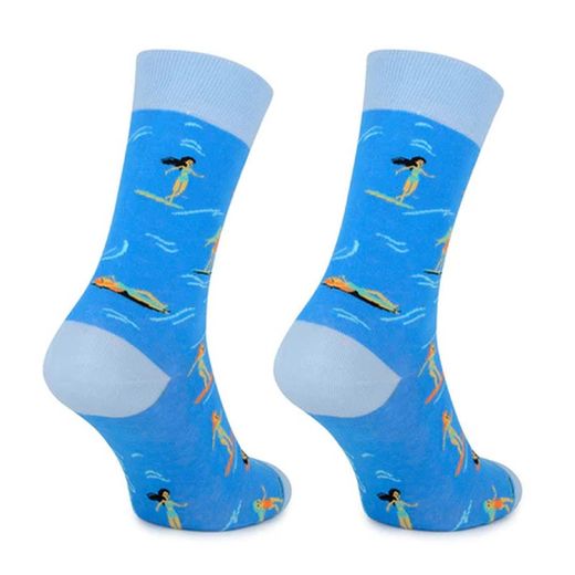 Calcetines Largos De Algodón Con Dibujo De Surf