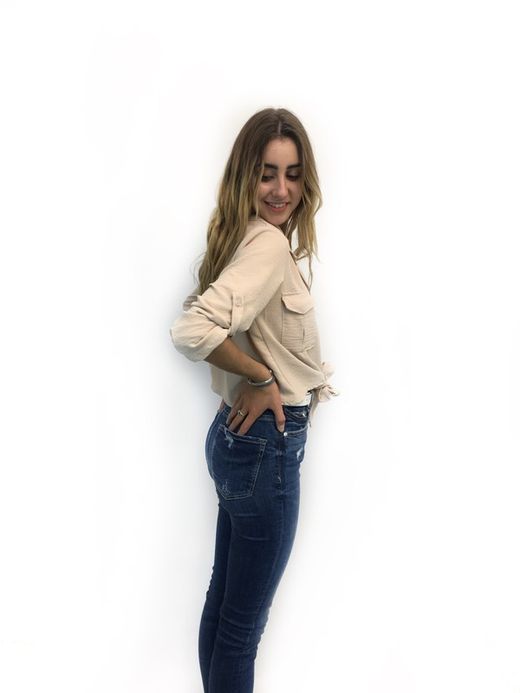 Camisa Nudo Delantero Beige