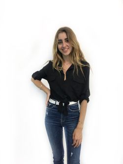 Camisa Nudo Delantero Negro