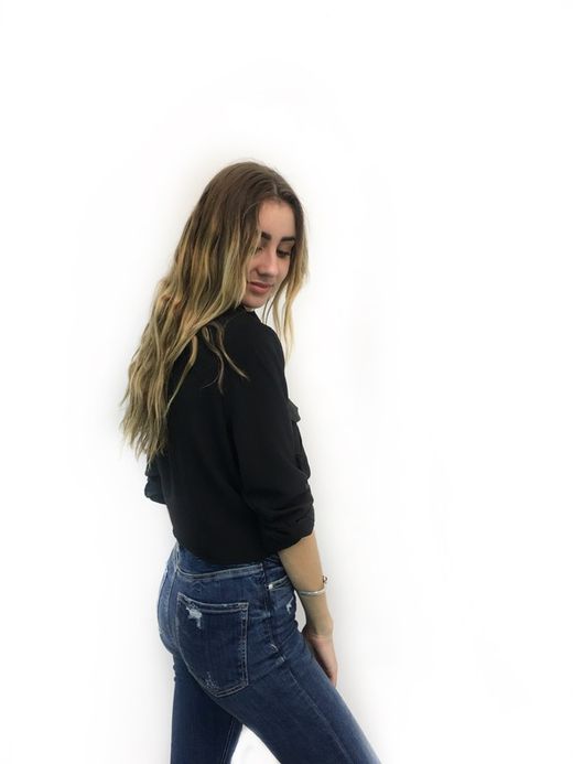 Camisa Nudo Delantero Negro