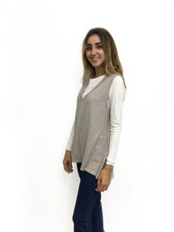 Chaleco De Punto Mujer Beige