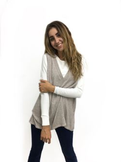 Chaleco De Punto Mujer Beige