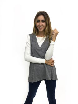Chaleco De Punto Mujer Gris