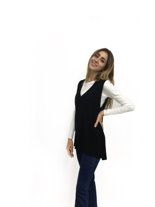 Chaleco De Punto Mujer Negro