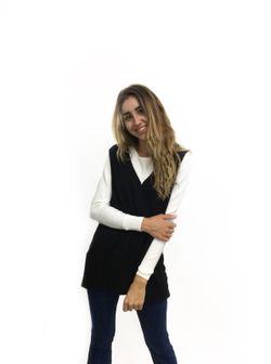Chaleco De Punto Mujer Negro