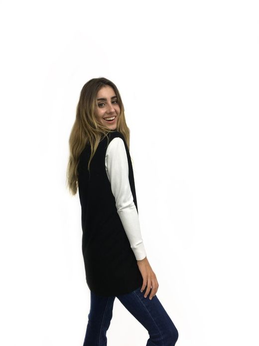 Chaleco De Punto Mujer Negro