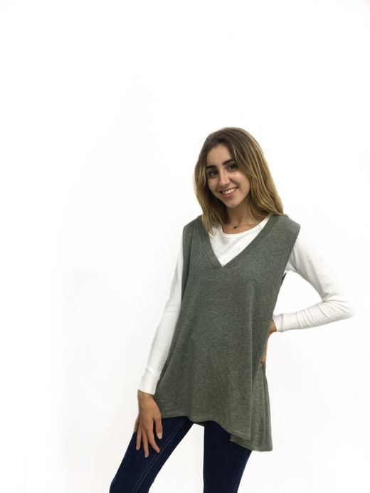 Chaleco De Punto Mujer Verde