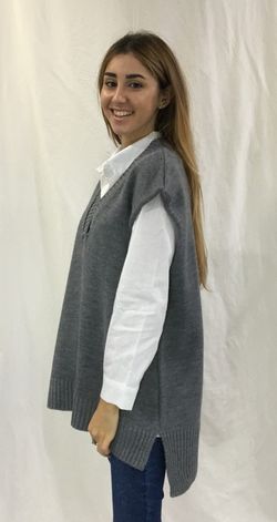 Chaleco Oversize Gris Oscuro