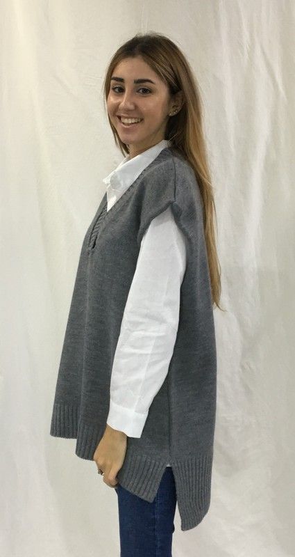 Chaleco Oversize Gris Oscuro