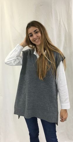 Chaleco Oversize Gris Oscuro