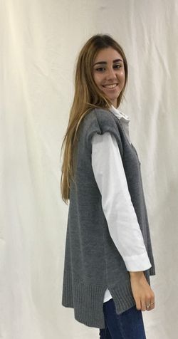 Chaleco Oversize Gris Oscuro