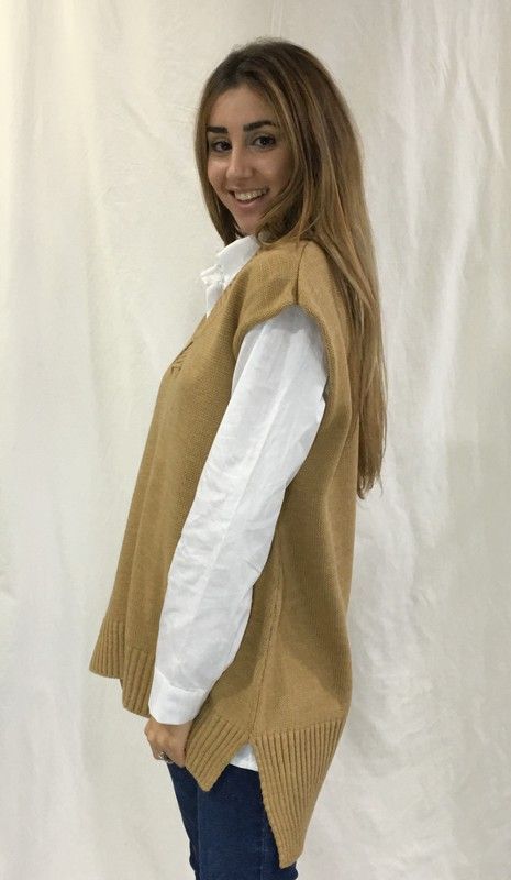 Chaleco Oversize Camel