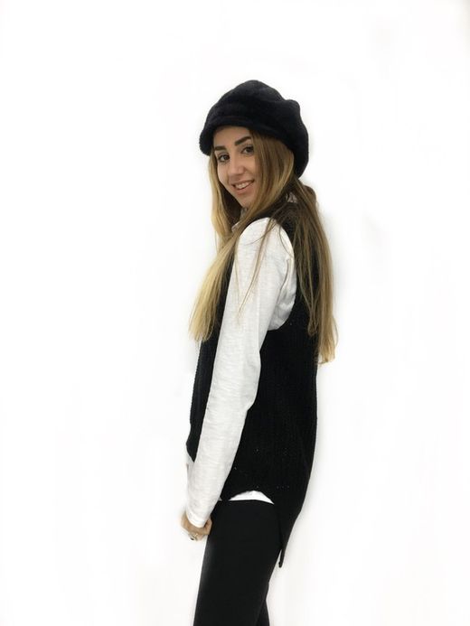 Colete Preto Chunky Knit