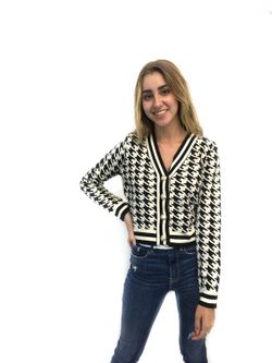 Chaqueta Pata De Gallo Negro