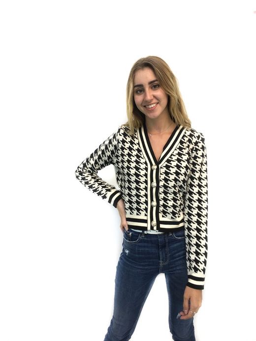 Chaqueta Pata De Gallo Negro