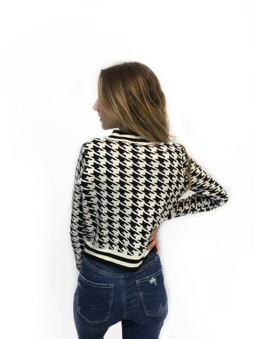 Chaqueta Pata De Gallo Negro