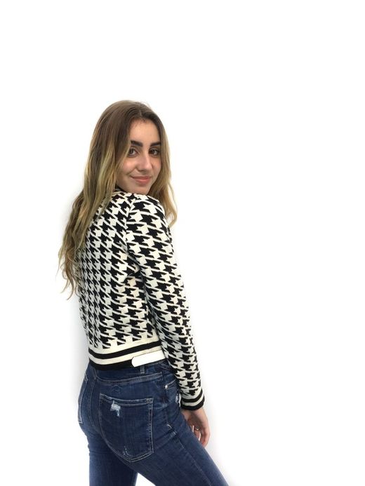 Chaqueta Pata De Gallo Negro