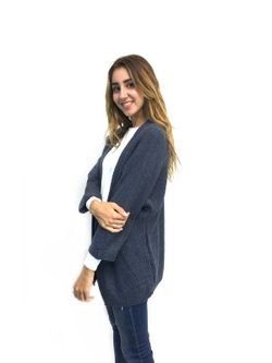 Chaqueta Punto Grueso Azul