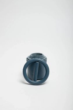 Cinto De Couro Básico Feminino Azul